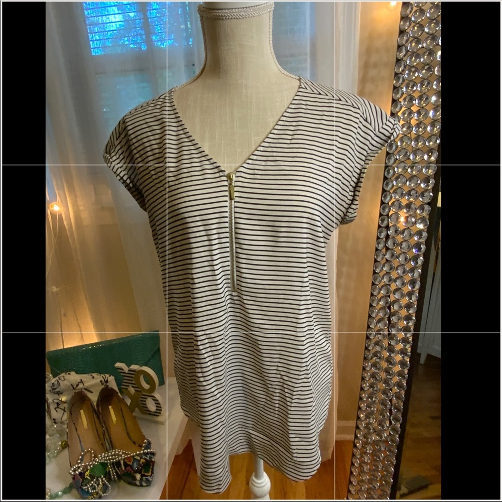 Black and white striped top